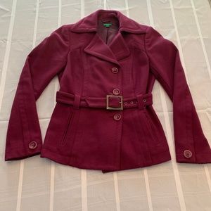 Purple Wool Jacket United Colors of Bennetton